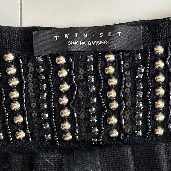 TWIN Set Simona Barbieri 100% wool dress size S knitted circle pattern - Picture 10 of 10